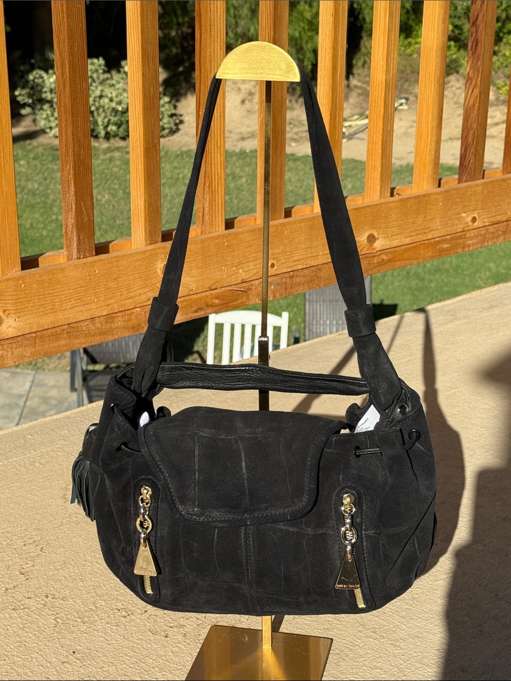 ✨ SEE BY CHLOÉ "Cherry" Black Suede Patchwork Hobo Bag ✨